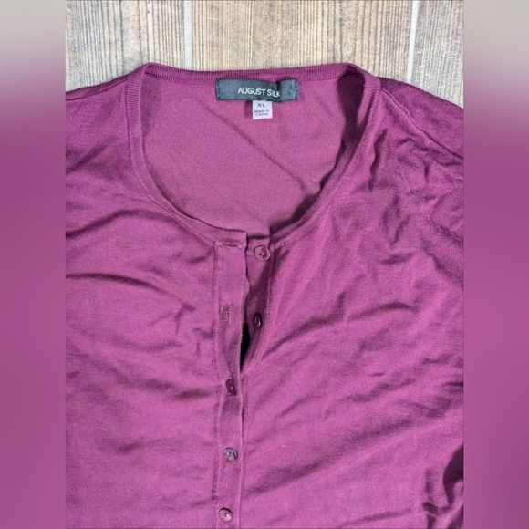 August Silk Silk Blend Button Up Cardigan Size XL - Picture 2 of 3